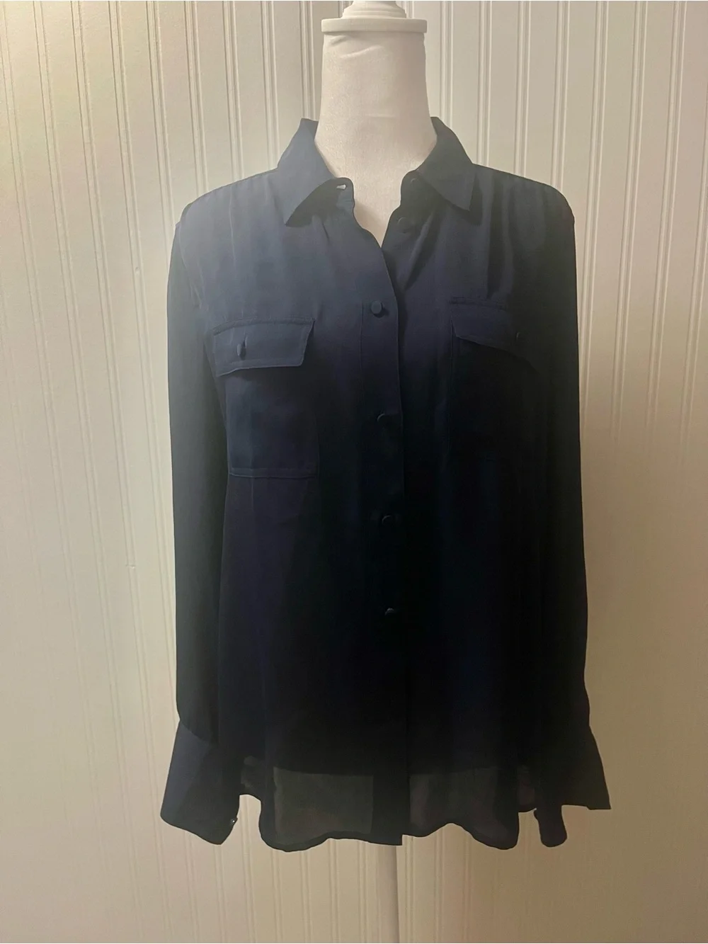 J. Crew Navy Button-Down Blouse